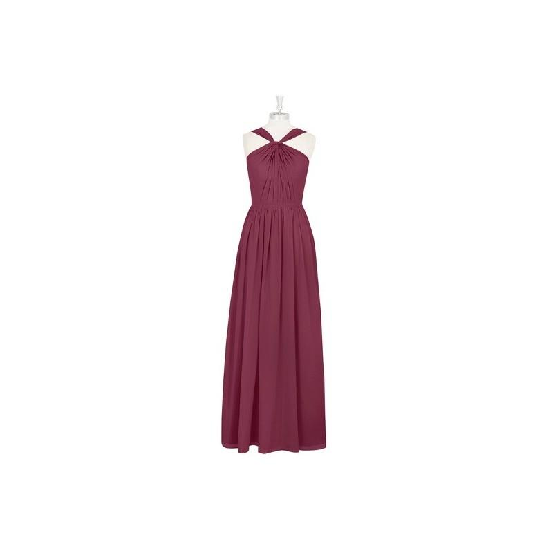 My Stuff, Mulberry Azazie Jacey - V Neck Floor Length Back Zip Chiffon Dress - Charming Bridesmaids