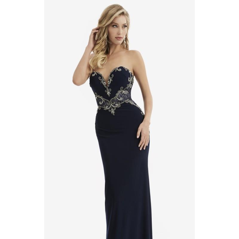My Stuff, Navy Beaded Sweetheart Gown by Jasz Couture - Color Your Classy Wardrobe