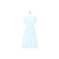 Mist Azazie Alejandra - Back Zip Chiffon Knee Length Scoop Dress - Charming Bridesmaids Store