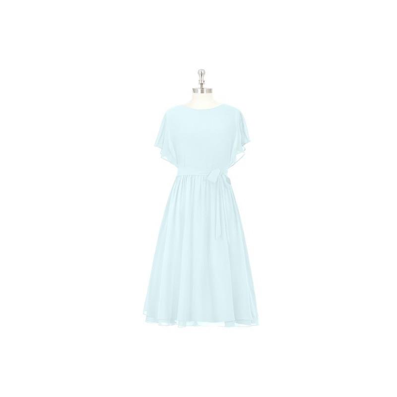 My Stuff, Mist Azazie Alejandra - Back Zip Chiffon Knee Length Scoop Dress - Charming Bridesmaids St