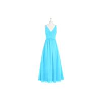 Pool Azazie Elaine - Chiffon Floor Length V Neck Back Zip Dress - Charming Bridesmaids Store