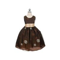 Brown Flower Girl Dress - Polka Dot Embroidered Organza Dress Style: D3010 - Charming Wedding Party