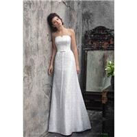 A classic wedding dress Strapless A-line Stunning Wedding dress Atlas and lace wedding gown   - _Kap