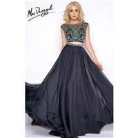 Black Multi Cassandra Stone 66040A - 2-piece A Line Sleeveless Long Chiffon Dress - Customize Your P