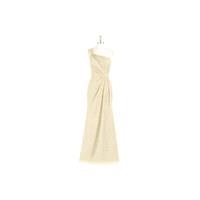 Champagne Azazie Carissa - Floor Length Chiffon One Shoulder Strap Detail Dress - Cheap Gorgeous Bri