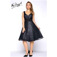 Black Fabulouss 77115F - A Line Plus Size Tea Length Sequin Dress - Customize Your Prom Dress
