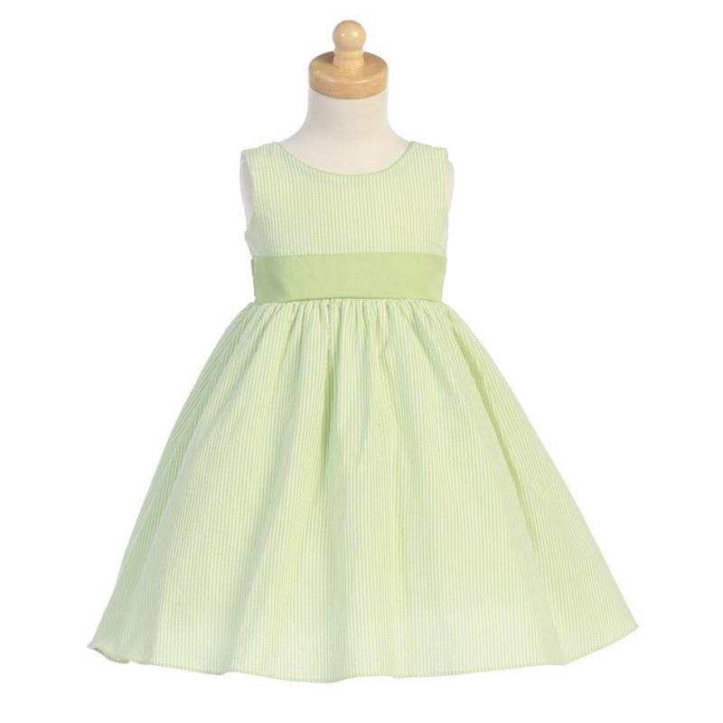 My Stuff, Green Striped Cotton Seersucker Dress Style: LM642 - Charming Wedding Party Dresses|Unique