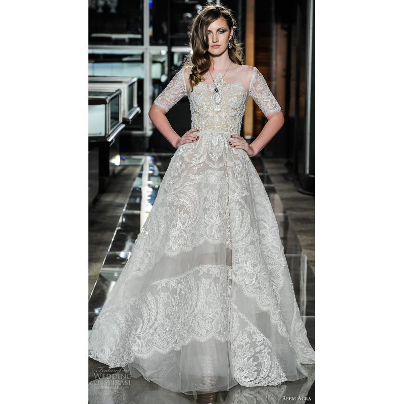 My Stuff, Reem Acra Spring/Summer 2018 13Majestic 1/2 Sleeves Sweetheart Sweet Ball Gown Court Train