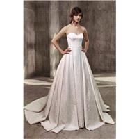 Abby by Badgley Mischka - Ivory Satin Floor Sweetheart  Strapless A-Line  Ballgown Regular Sizes (up