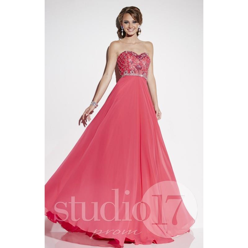 My Stuff, Fuchsia Studio 17 12545 - Sleeves Chiffon Dress - Customize Your Prom Dress