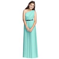 Alfred Sung JR525 - Natural Waist Long Junior Bridesmaid One Shoulder Alfred Sung Chiffon Knit Dress