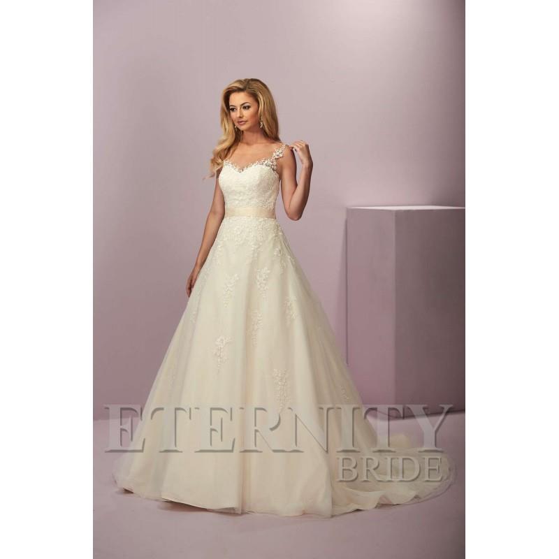My Stuff, Style D5427 by Eternity Bride - Ivory  Blush Lace Illusion back  Belt Floor Sweetheart  Il