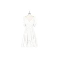 Ivory Azazie Ayana - Knee Length V Back Chiffon V Neck Dress - Cheap Gorgeous Bridesmaids Store