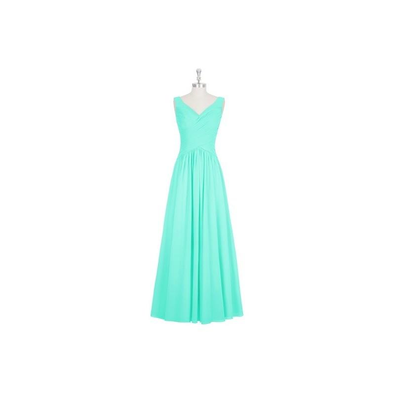 My Stuff, Spa Azazie Ally - Floor Length Back Zip V Neck Chiffon Dress - Charming Bridesmaids Store