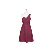 Mulberry Azazie Brynn - Knee Length Chiffon Back Zip One Shoulder Dress - Cheap Gorgeous Bridesmaids