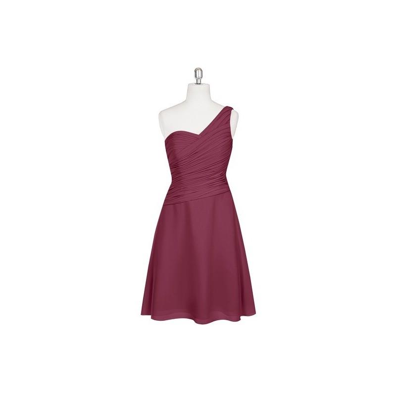 My Stuff, Mulberry Azazie Brynn - Knee Length Chiffon Back Zip One Shoulder Dress - Cheap Gorgeous B