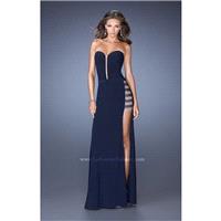 Gunmetal La Femme 19786 - High Slit Jersey Knit Sexy Dress - Customize Your Prom Dress