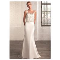 Elegant Satin & Tulle Bateau Neckline Mermaid Wedding Dresses with Beaded Lace Appliques - overpinks