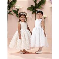 Joan Calabrese 114333 - Joan Calabrese A Line Flower Girl First Communion Tea Length Sleeveless Dres