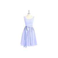 Lavender Azazie Mila - Scoop Chiffon And Charmeuse Scoop Knee Length Dress - Charming Bridesmaids St