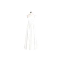 Ivory Azazie Anastasia - One Shoulder Chiffon And Lace Side Zip Floor Length - Charming Bridesmaids