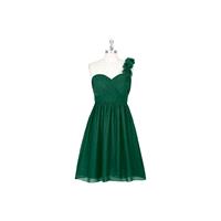 Dark_green Azazie Alyssa - Strap Detail Chiffon Sweetheart Knee Length Dress - Charming Bridesmaids
