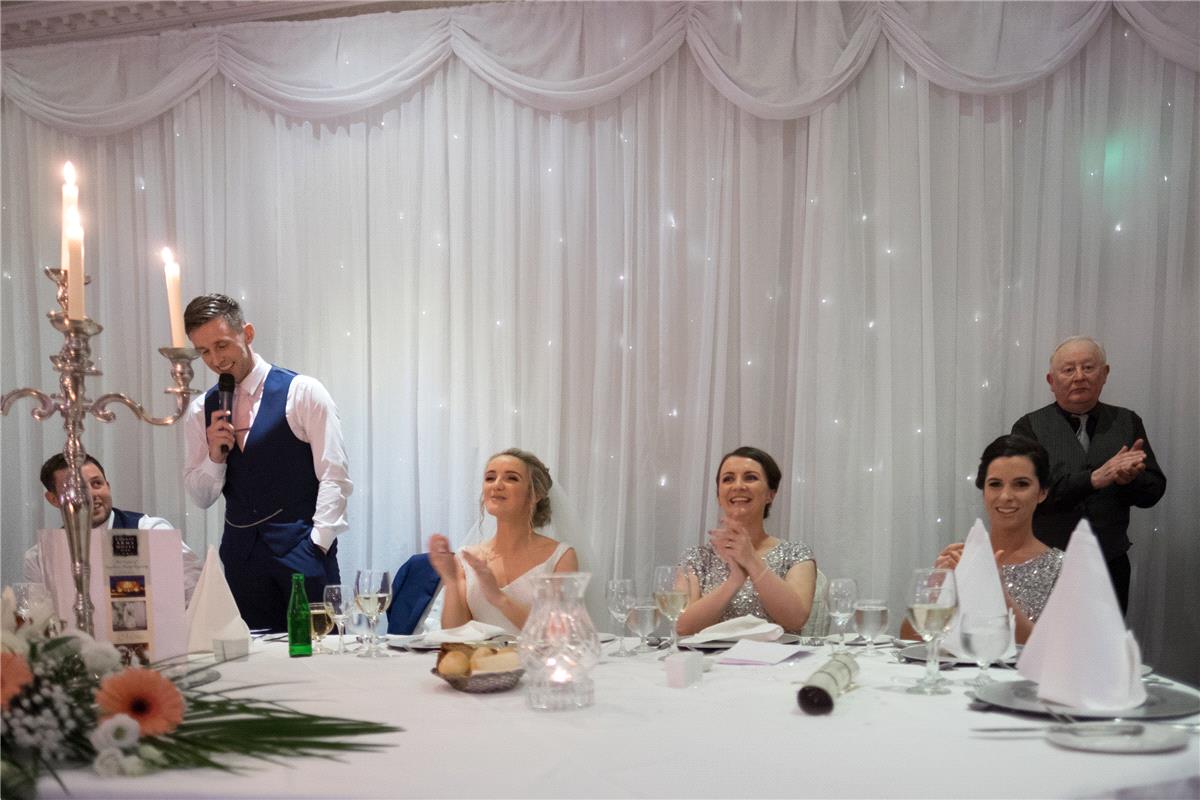 Table Settings, Top table with back drop