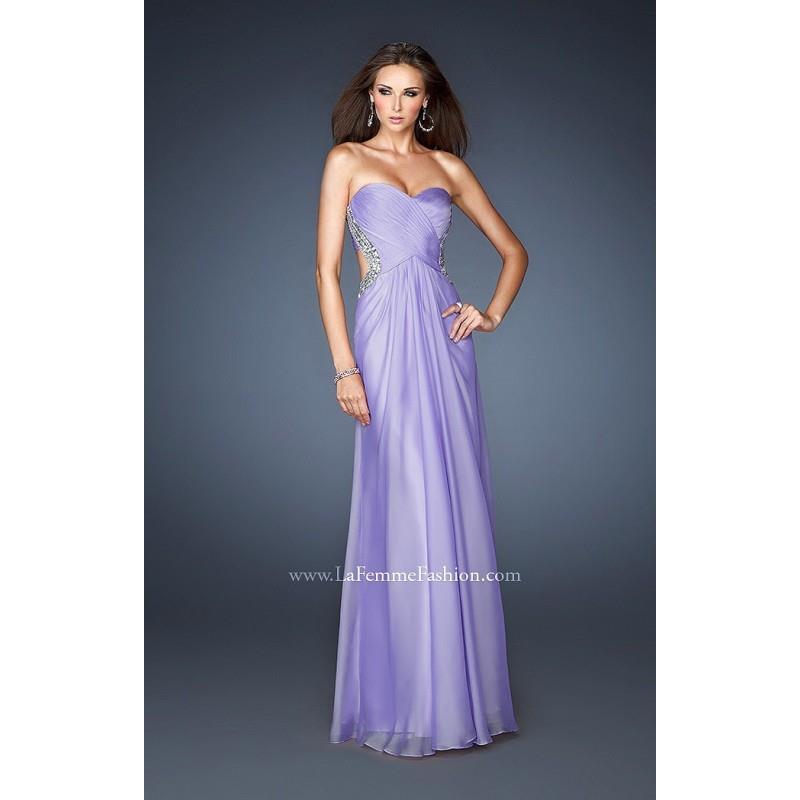 My Stuff, Aquamarine La Femme 18619 - Chiffon Open Back Dress - Customize Your Prom Dress