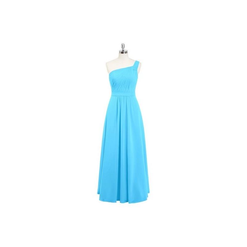 My Stuff, Pool Azazie Hermoine - Floor Length Chiffon One Shoulder Strap Detail Dress - Cheap Gorgeo