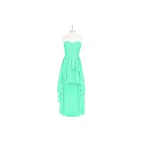 Turquoise Azazie Abbie - Sweetheart Asymmetrical Back Zip Chiffon Dress - Cheap Gorgeous Bridesmaids