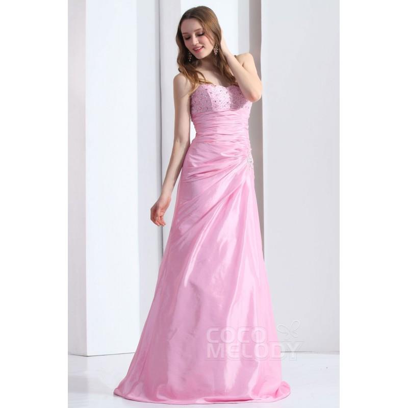 My Stuff, Romantic Sheath-Column Sweetheart Floor Length Taffeta Veiled Rose Evening Dress COUT13004