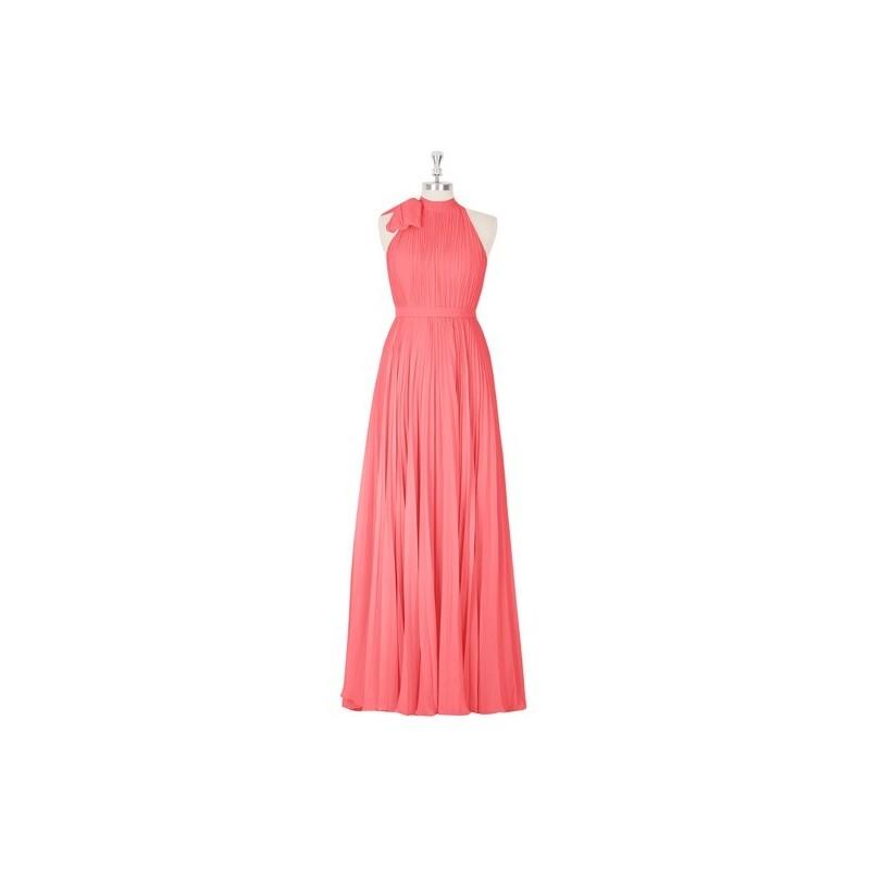 My Stuff, Watermelon Azazie Cailyn - Floor Length Chiffon Halter Back Zip Dress - Cheap Gorgeous Bri