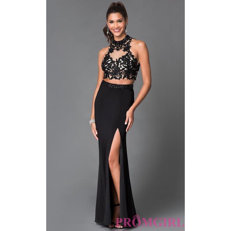 My Stuff, Black Two Piece High Neck Sean Prom Dress SN-50865 - Brand Prom Dresses|Beaded Evening Dre