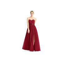 Burgundy Azazie Fiona - Chiffon And Charmeuse Back Zip Floor Length Sweetheart Dress - Charming Brid