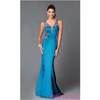 Long Satin V-Neck Prom Dress MF-E1933 - Brand Prom Dresses|Beaded Evening Dresses|Unique Dresses For