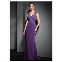 Chic Tulle & Chiffon V-Neck Sheath Formal Dresses - overpinks.com