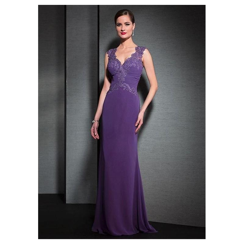 My Stuff, Chic Tulle & Chiffon V-Neck Sheath Formal Dresses - overpinks.com