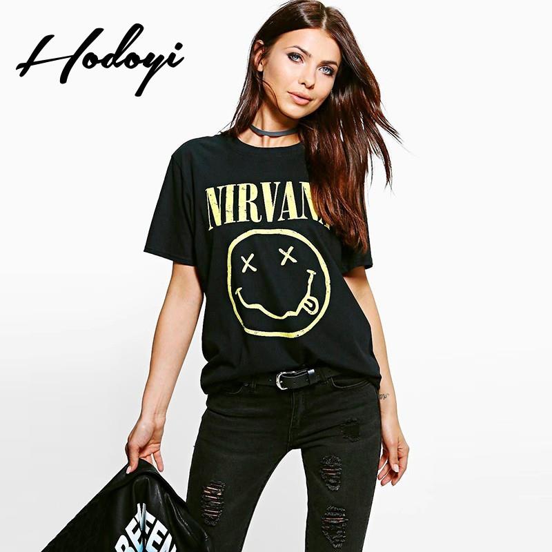 My Stuff, Must-have Casual Oversized Vogue Sport Style Printed Short Sleeves Cartoon Smiley Face Sum