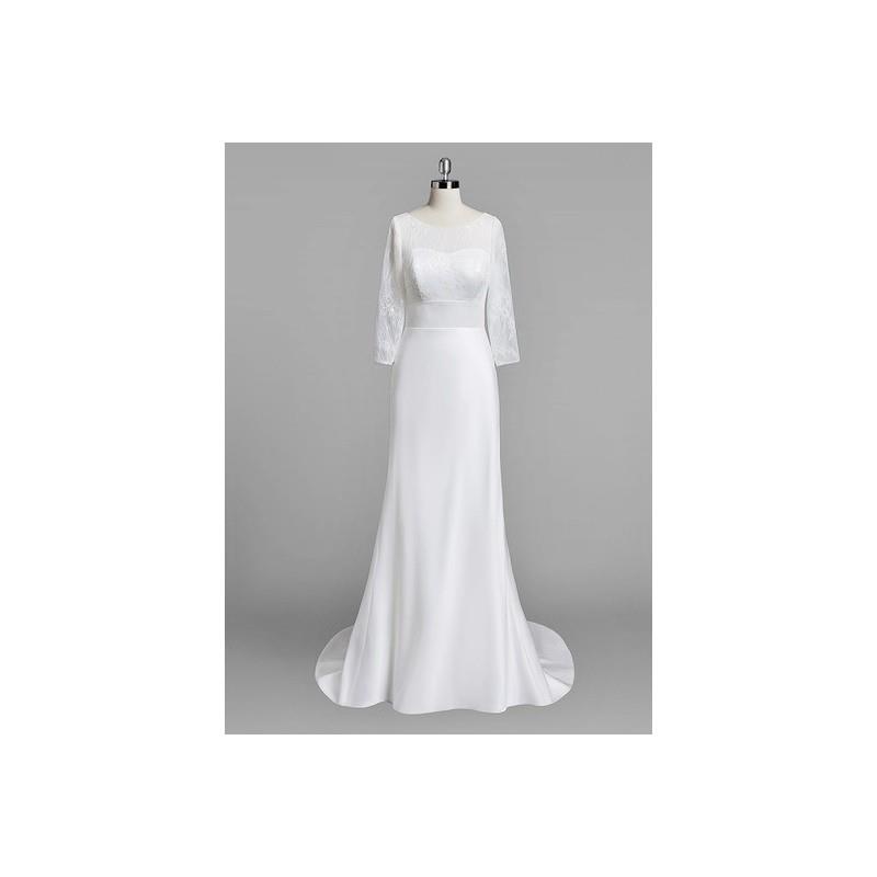 My Stuff, White Azazie Mona BG - Illusion Sweep Train Satin And Lace Illusion Dress - Cheap Gorgeous