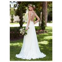 Alluring Tulle Scoop Neckline Sheath Wedding Dresses with Lace Appliques - overpinks.com