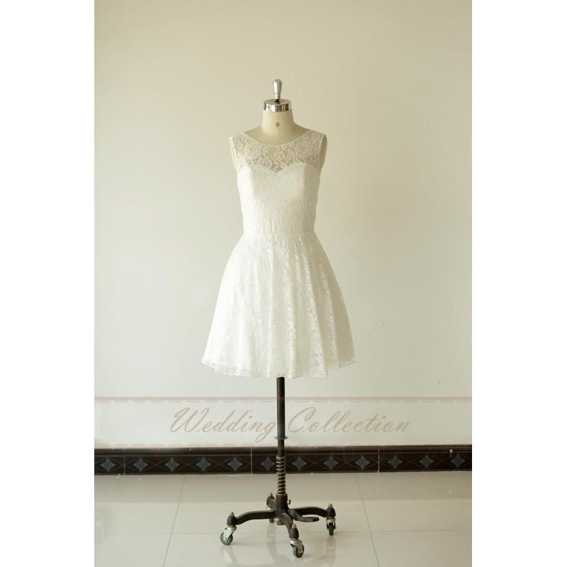 My Stuff, Unique Wedding Dress,Reception/Destination Wedding Dresses Short Lace Bridal Dress - Hand-