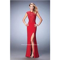 GiGi by La Femme 22585 Crimson,Navy Dress - The Unique Prom Store