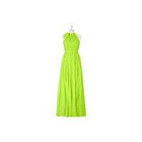 Lime_green Azazie Cailyn - Halter Floor Length Chiffon Back Zip Dress - Cheap Gorgeous Bridesmaids S