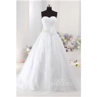 Charming A-Line Sweetheart  Train Tulle Sleeveless Lace Up-Corset Wedding Dress CWLT14053 - Top Desi