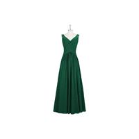 Dark_green Azazie Ally - V Neck Chiffon Back Zip Floor Length Dress - Cheap Gorgeous Bridesmaids Sto