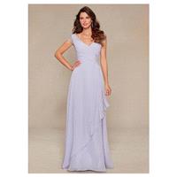 Chic Chiffon V-neck Cap Sleeves Floor-length Mother of the Bride Dresses - overpinks.com