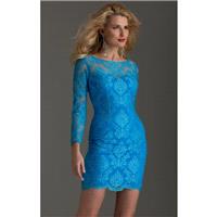 Ocean Blue Lace Cocktail Dress by Clarisse - Color Your Classy Wardrobe
