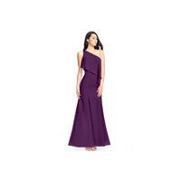 Grape Azazie Nadia - Floor Length Side Zip One Shoulder Chiffon Dress - Cheap Gorgeous Bridesmaids S