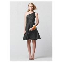 Alluring Satin & Chiffon One Shoulder Neckline Natural Waistline Knee-length A-line Bridesmaid Dress