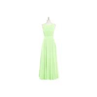 Sage Azazie Avery - Scoop Illusion Floor Length Chiffon And Satin Dress - Cheap Gorgeous Bridesmaids